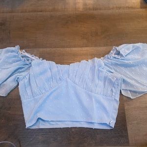soft blue shirt